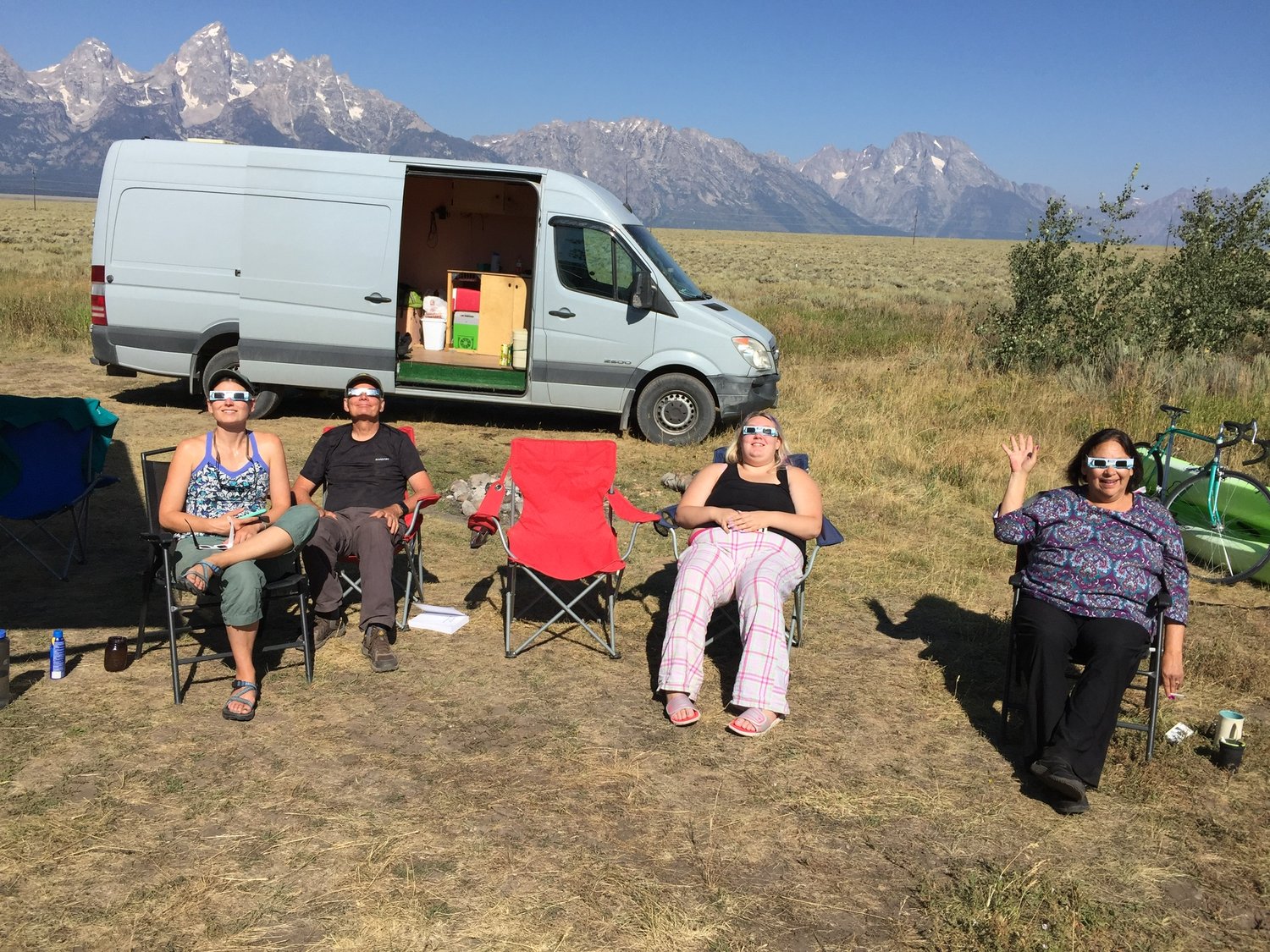 Eclipse-viewing made easy with vanlife at the Grand Tetons.