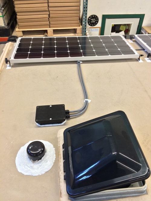 Solar panels and combiner box