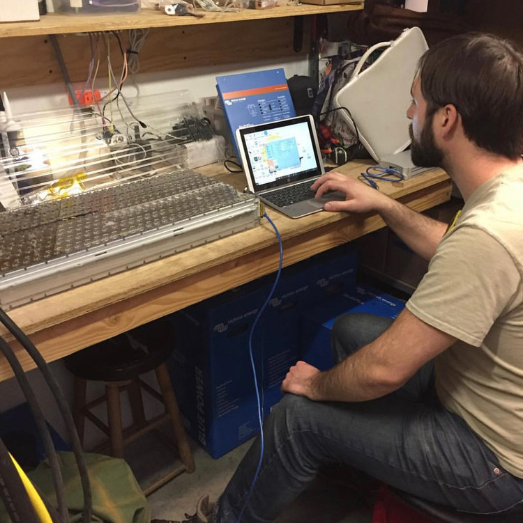 Mitchell testing a Tesla battery pack for possible RV applications
